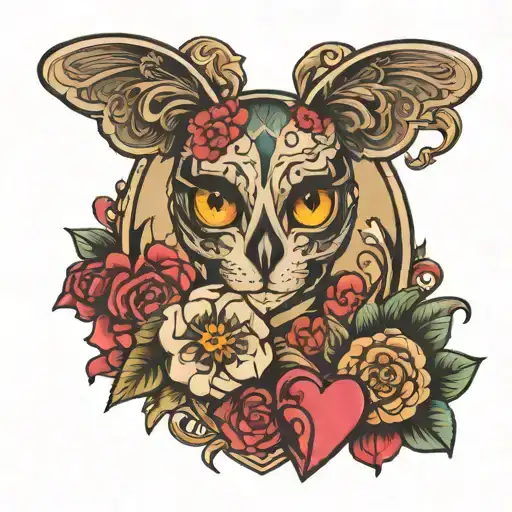 Abigail Bailey with hearts and flowers small tattoo tattoo design idea