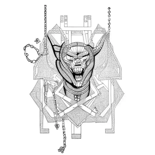 chains around arms tattoo design idea