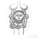 chains around arms tattoo design idea