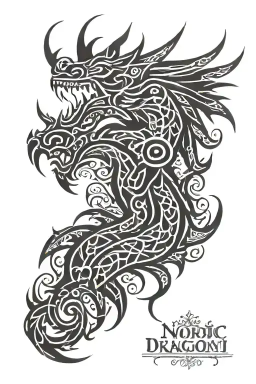 nordic dragon tattoo design idea