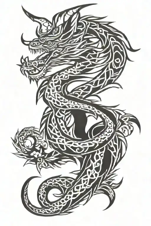 nordic dragon tattoo design idea