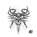 skull scorpion tattoo design idea