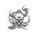 skull scorpion tattoo design idea