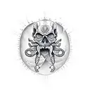 skull scorpion tattoo design idea