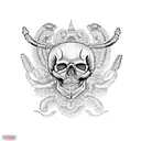 skull scorpion tattoo design idea