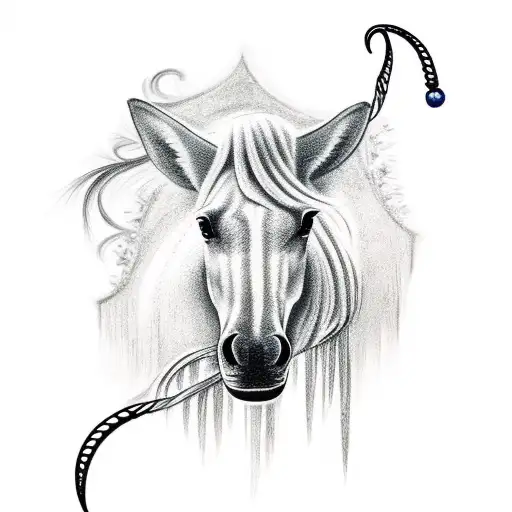 tattoo of a horse with icicles hanging from its mane tattoo design idea