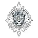 A lion with intricate tribal markings tattoo design idea