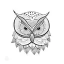 owl with calli Lilly  tattoo design idea