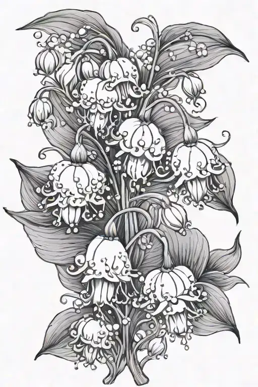 Lily of the valley flower tattoo design idea