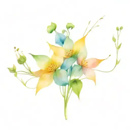 wildflowers in the colours of the trans flag tattoo design idea