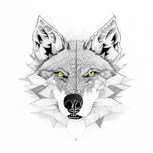 lobo mordendo a lua tattoo design idea