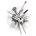 drumstick drummer tattoo design idea