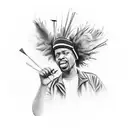 drumstick drummer tattoo design idea