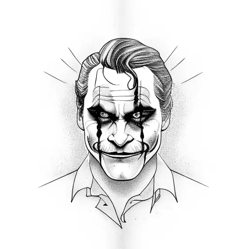 joaquin phoenix joker with a crowbar tattoo design idea