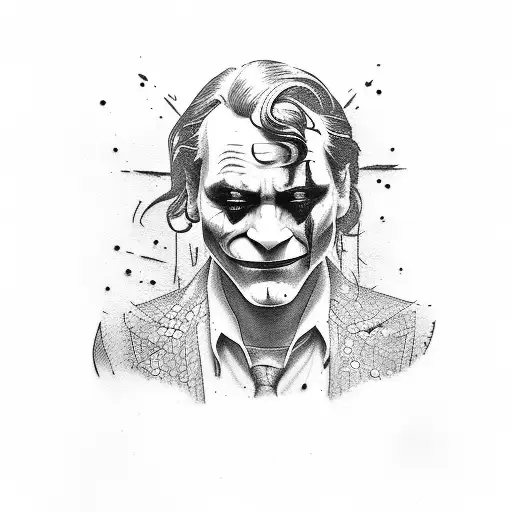joaquin phoenix joker with a crowbar tattoo design idea
