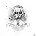 Jared leto joker with a crowbar tattoo design idea