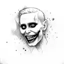 Jared leto joker with a crowbar tattoo design idea