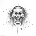 Jared leto joker with a crowbar tattoo design idea