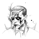 Jared leto joker with a crowbar tattoo design idea
