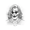 joaquin phoenix joker with a revolver tattoo design idea