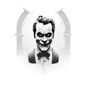 joaquin phoenix joker with a revolver tattoo design idea