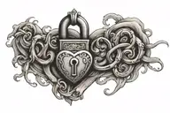 heart shaped lock tattoo design idea