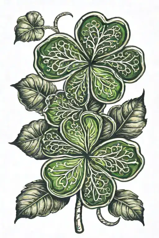 four leaf clover made tattoo design idea