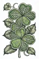 four leaf clover made tattoo design idea