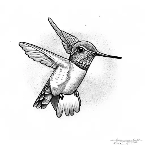 mule looking up at hummingbird tattoo design idea