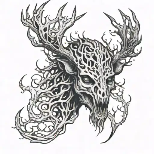 wendigo lurking tattoo design idea