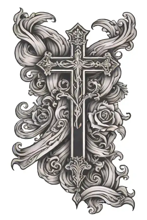 Cross with bible verse   tattoo design idea