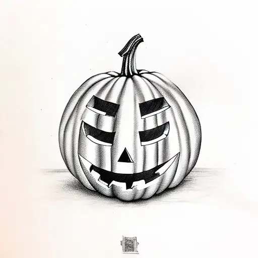 Halloween pumpkin tattoo design idea