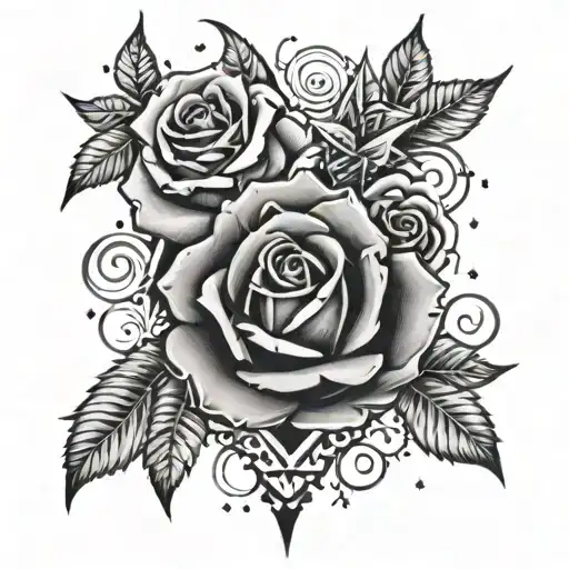 almost partner, incomplete love, care, affection, thorns, sparkle, small hearts, stars, crystals, hands, roses tattoo design idea