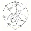 almost partner, incomplete love, heart, care, universe, stars, thorns, sparkle tattoo design idea