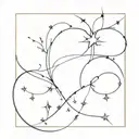 almost partner, incomplete love, heart, care, universe, stars, thorns, sparkle tattoo design idea