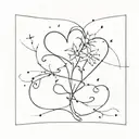 almost partner, incomplete love, heart, care, universe, stars, thorns, sparkle tattoo design idea