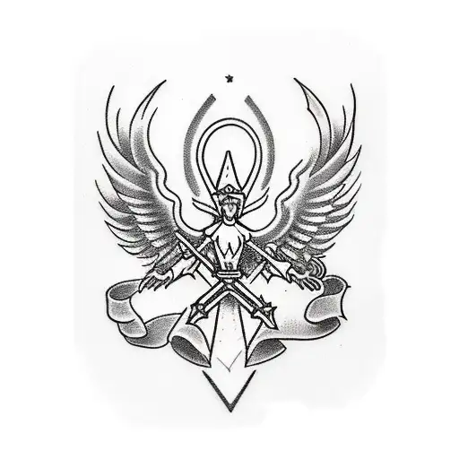 St Michael the archangel tattoo design idea
