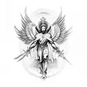 St Michael the archangel tattoo design idea