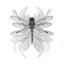 dragonfly setting on fire tattoo design idea