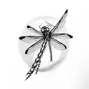 dragonfly setting on fire tattoo design idea