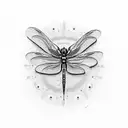 dragonfly setting on fire tattoo design idea