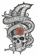 sum 41 logos incorporated tattoo design idea