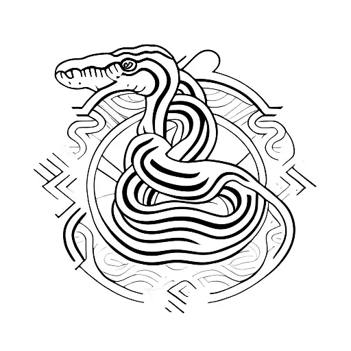 Snake and libra sign infused tattoo design idea