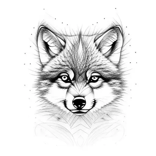 baby wolf named Luca  tattoo design idea