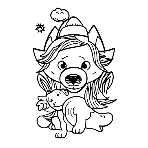 baby wolf named Luca  tattoo design idea