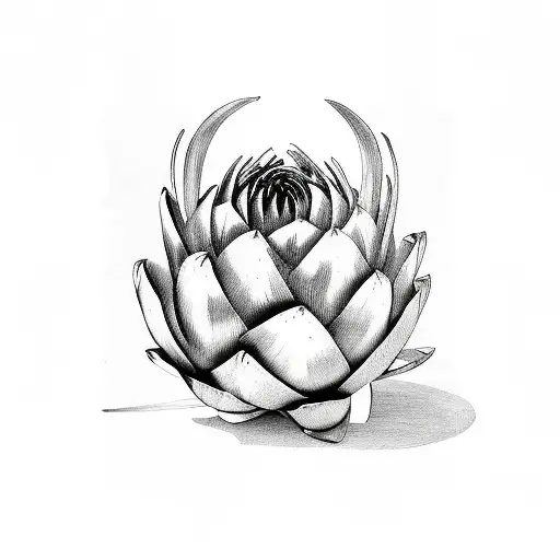 devil artichoke tattoo design idea