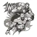 WWE tattoo design idea