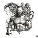 WWE tattoo design idea