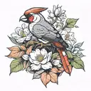 magnolia cardinal cockatiel salamander frog turtle bohemian tattoo design idea