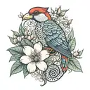 magnolia cardinal cockatiel salamander frog turtle bohemian tattoo design idea